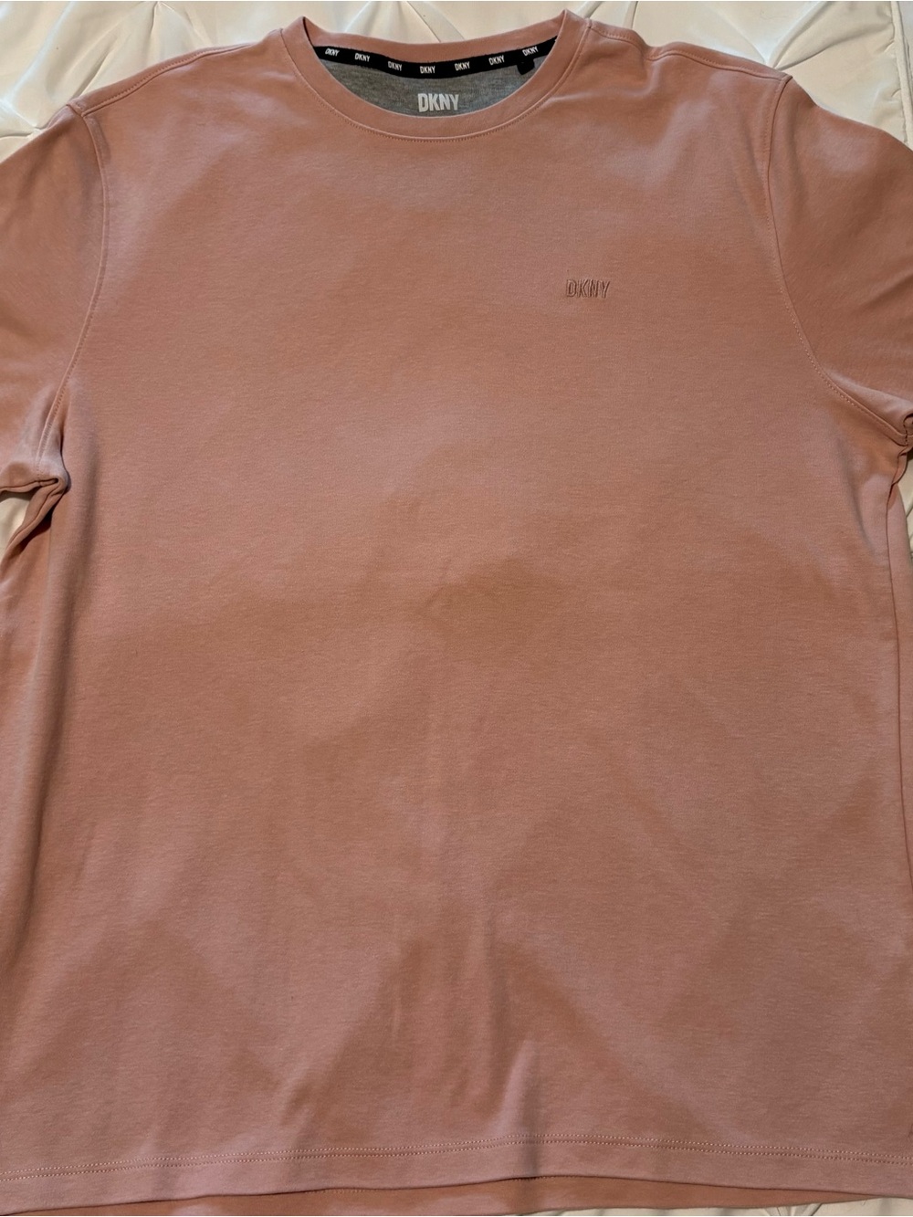 DKNY Men’s Classic Cotton Crew Neck T-Shirt, Pink, Size Large
